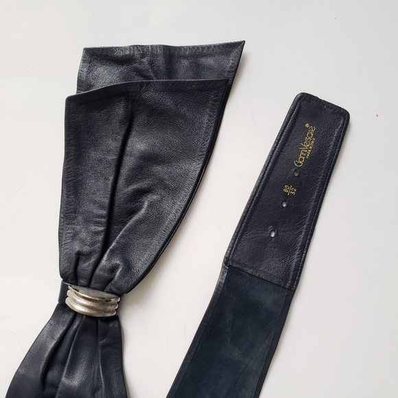 Gianni Versace | Leather Belt with Pewter Accent - Picture 9 of 14